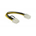 DeLock Power Cable PCI-E 6 pin female > PCI-E 8 pin male 20cm