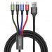 Baseus 4in1 gyorstöltő kábel 1.2m (2db Type-C+1db Lightning+1db Micro)