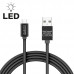 Adatkábel - USB Type-C LED-es - fekete - 1 m