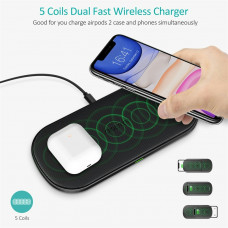 Choetech T535-S DUAL wireless fast charger, black