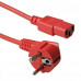 ACT Powercord mains connector Schuko CEE - C13 IEC 60320 1,2m Red