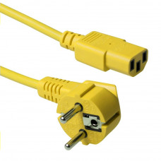 ACT Powercord mains connector Schuko CEE - C13 IEC 60320 1,2m Yellow