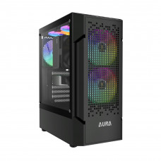 Gamdias Aura GC7 ARGB Tempered Glass Black