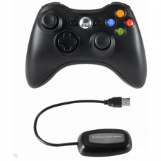 PRC Vezeték nélküli Xbox 360/PC USB adapterrel fekete kontroller