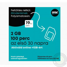 One aktiválatlan sim kártya 2GB(+1GB) adat és 100 perc kiinduló kere p f
